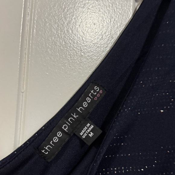 Navy Blue and Gold Sleeveless V-Neck Mini Dress-NWOT - Picture 3 of 3